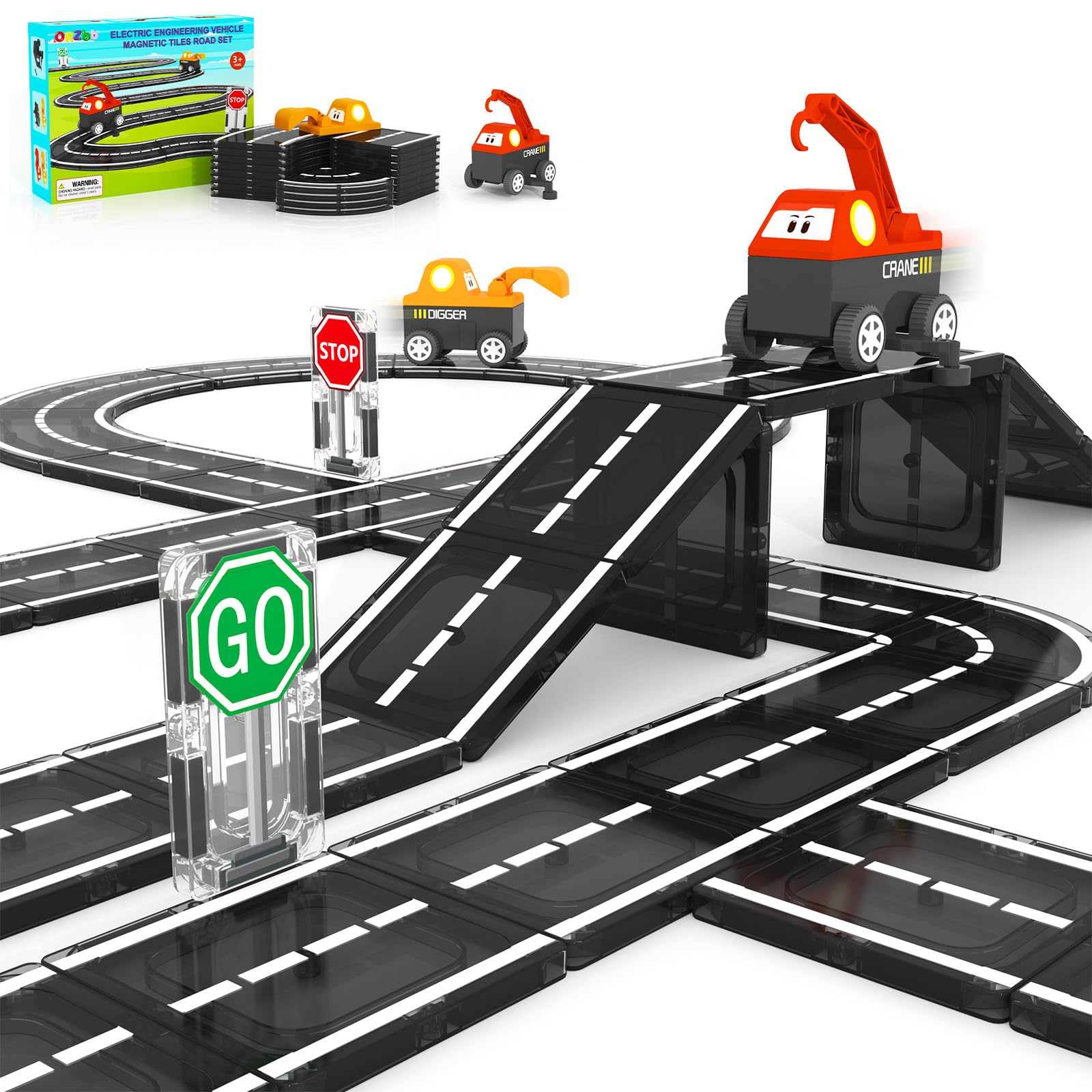 Magnetic Tiles Roads Engineering Vehicle Set for Preschool Kids Educational STEM Toys
| Magnetic Blocks Road Truck Car